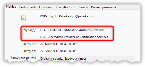 Zjištìní vydavatele certifikátu